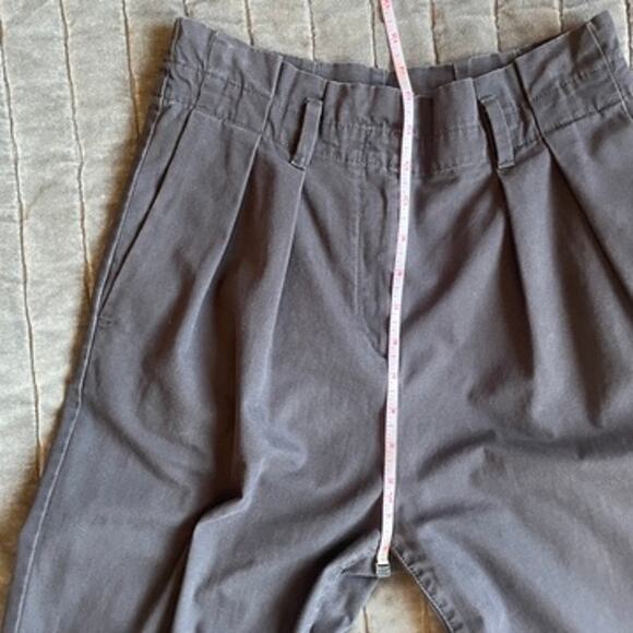 Gap grey paperbag waist pleated chinos with matching belt, size 00 - Picture 3 of 10